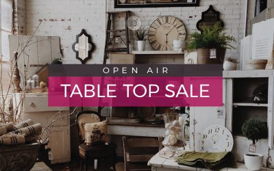 Two Tables Left at the Outdoor Table Top Sale – this Sunday